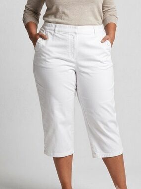 PENNINGTONS White Cropped Stretch Pants Curvy cut size 28